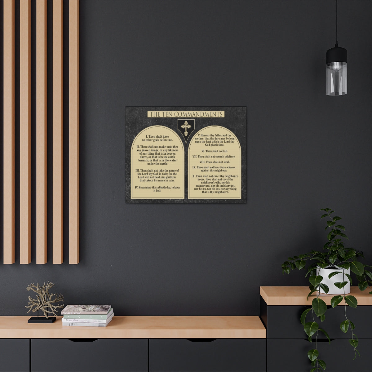 Scripture Walls Ten Commandments Tablets Canvas Christian Wall Art Print Ready to Hang Unframed-Express Your Love Gifts