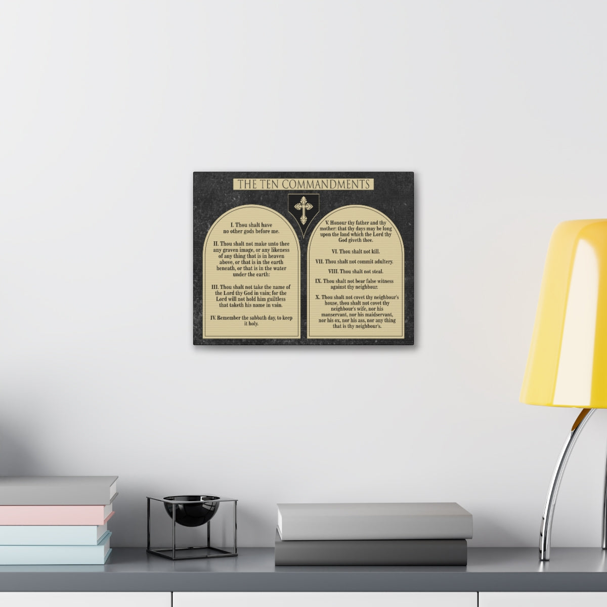 Scripture Walls Ten Commandments Tablets Canvas Christian Wall Art Print Ready to Hang Unframed-Express Your Love Gifts