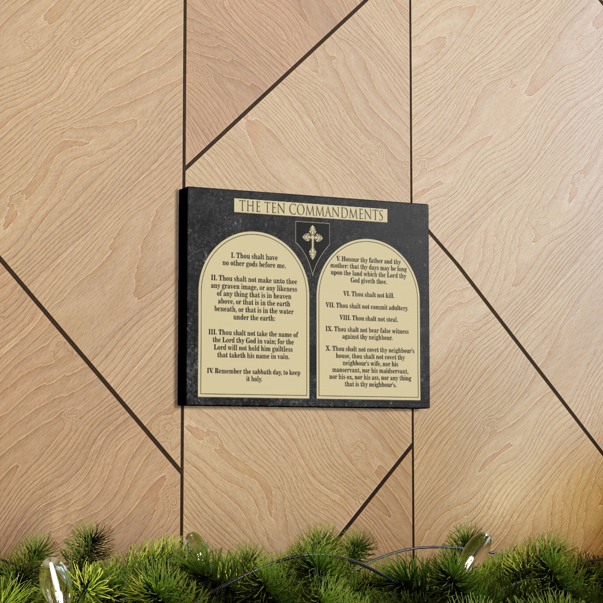 Scripture Walls Ten Commandments Tablets Canvas Christian Wall Art Print Ready to Hang Unframed-Express Your Love Gifts