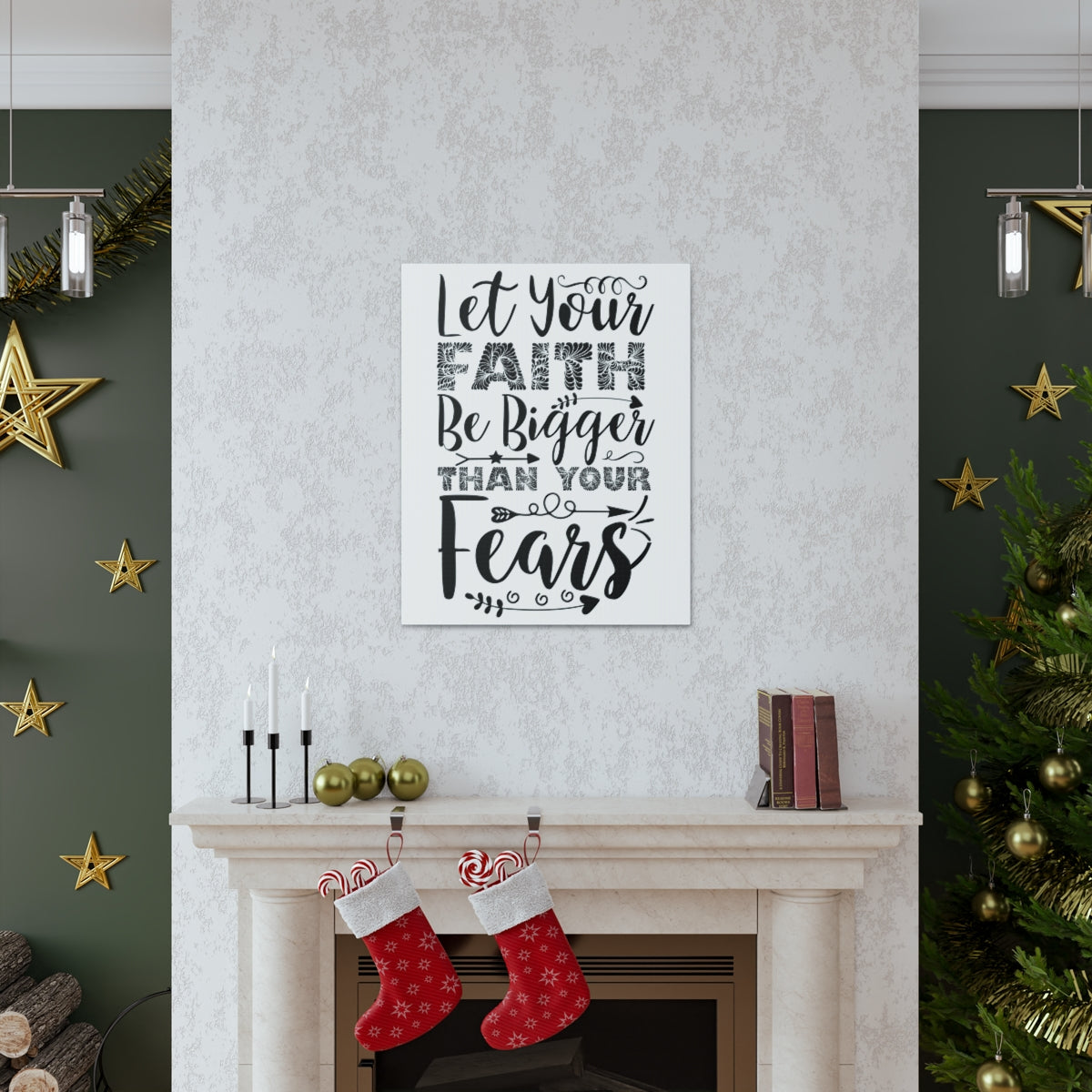 Scripture Walls Than Your Fears Hebrews 13:6 Christian Wall Art Print Ready to Hang Unframed-Express Your Love Gifts
