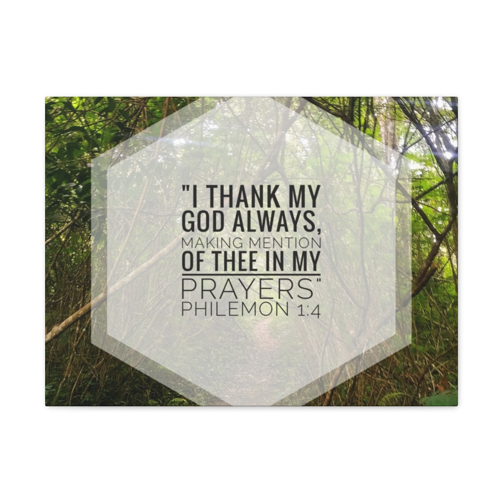 Thank My God Always Philemon 1:4 Bible Verse Canvas Christian Wall Art Ready to Hang Unframed-Express Your Love Gifts
