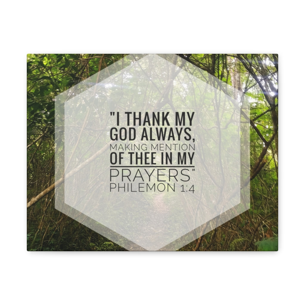 Thank My God Always Philemon 1:4 Bible Verse Canvas Christian Wall Art Ready to Hang Unframed-Express Your Love Gifts