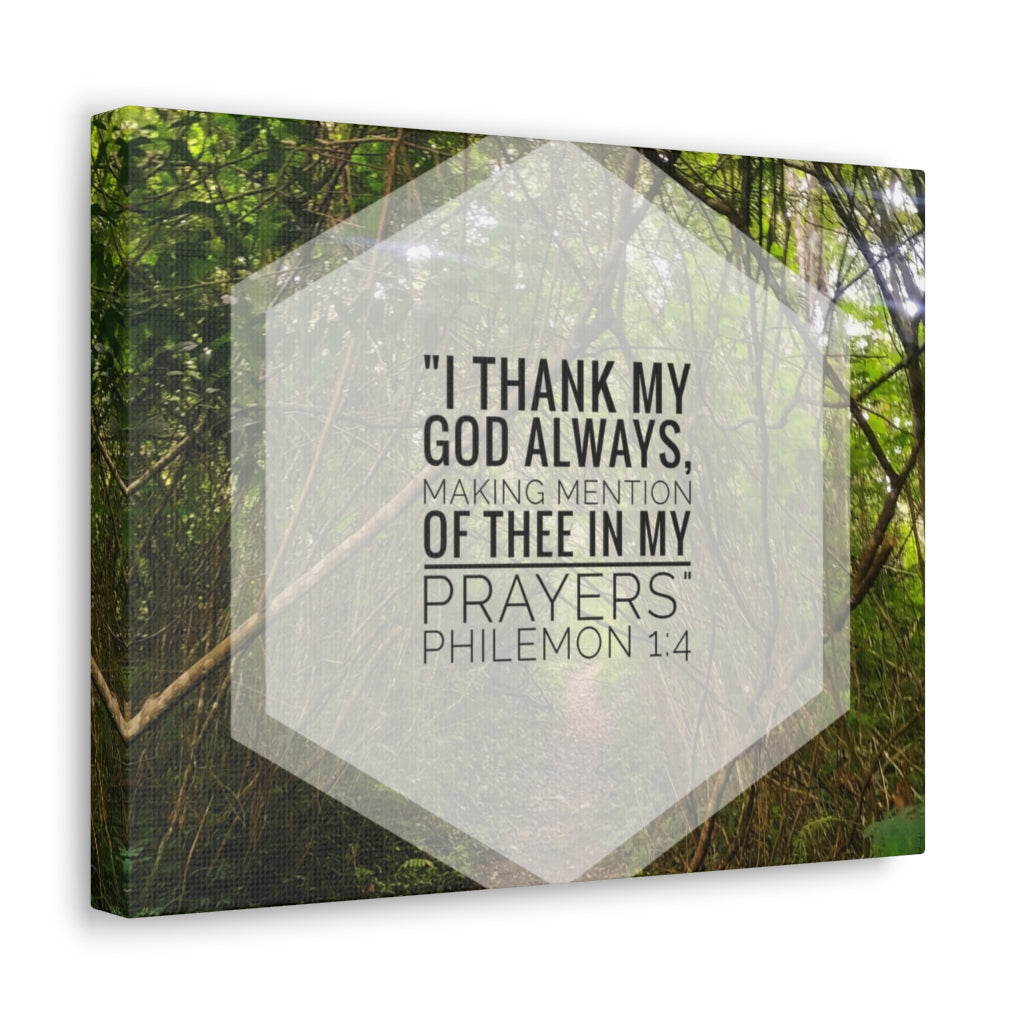 Thank My God Always Philemon 1:4 Bible Verse Canvas Christian Wall Art Ready to Hang Unframed-Express Your Love Gifts
