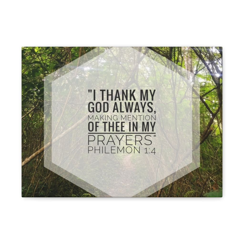 Thank My God Always Philemon 1:4 Bible Verse Canvas Christian Wall Art Ready to Hang Unframed-Express Your Love Gifts