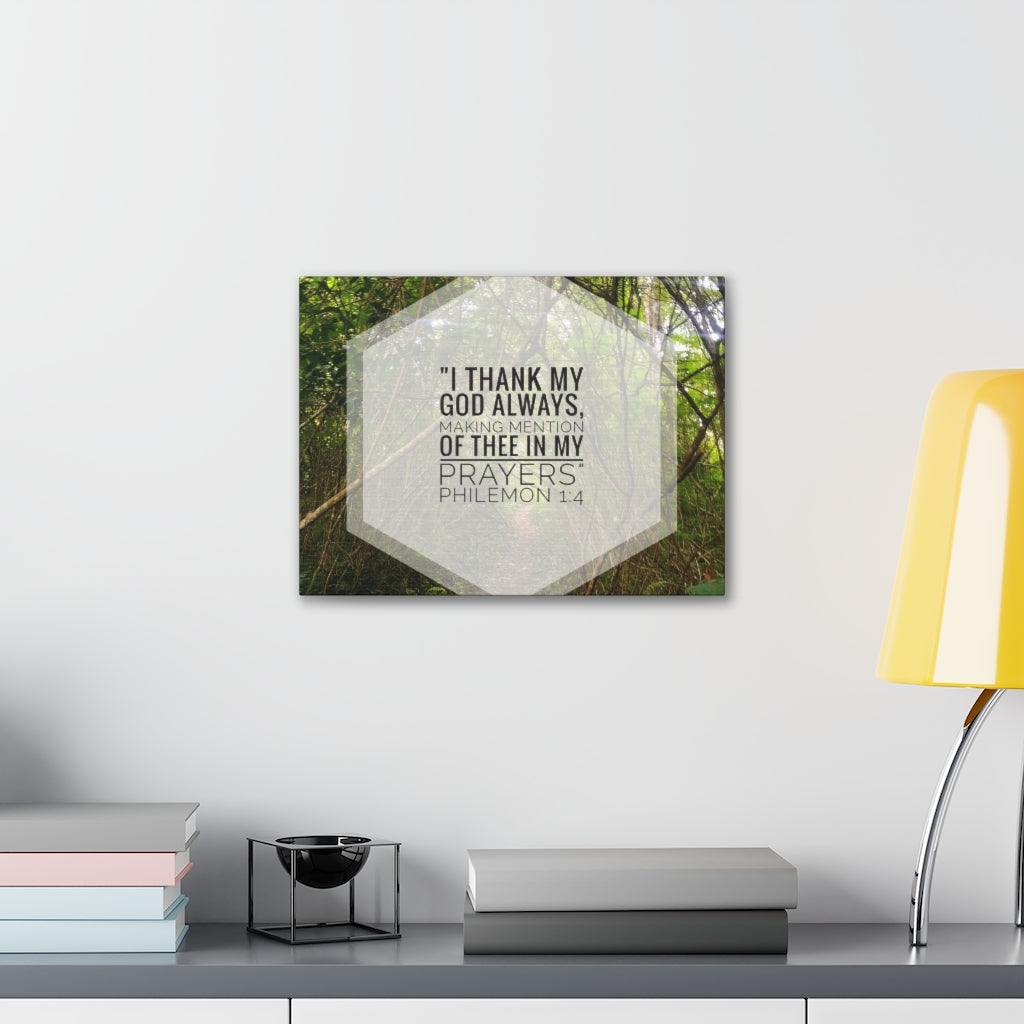 Thank My God Always Philemon 1:4 Bible Verse Canvas Christian Wall Art Ready to Hang Unframed-Express Your Love Gifts