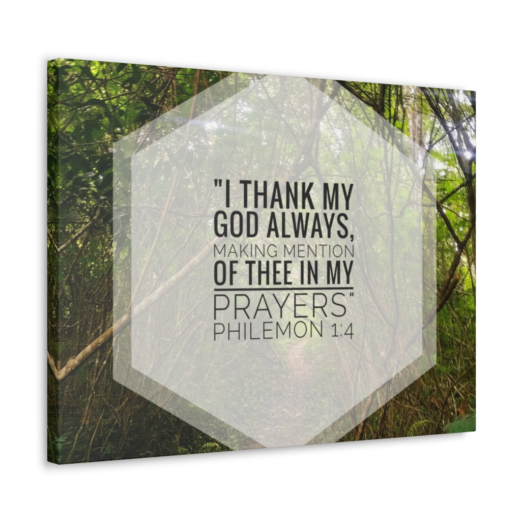 Thank My God Always Philemon 1:4 Bible Verse Canvas Christian Wall Art Ready to Hang Unframed-Express Your Love Gifts