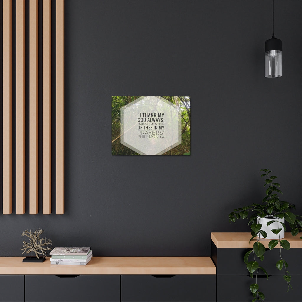 Thank My God Always Philemon 1:4 Bible Verse Canvas Christian Wall Art Ready to Hang Unframed-Express Your Love Gifts
