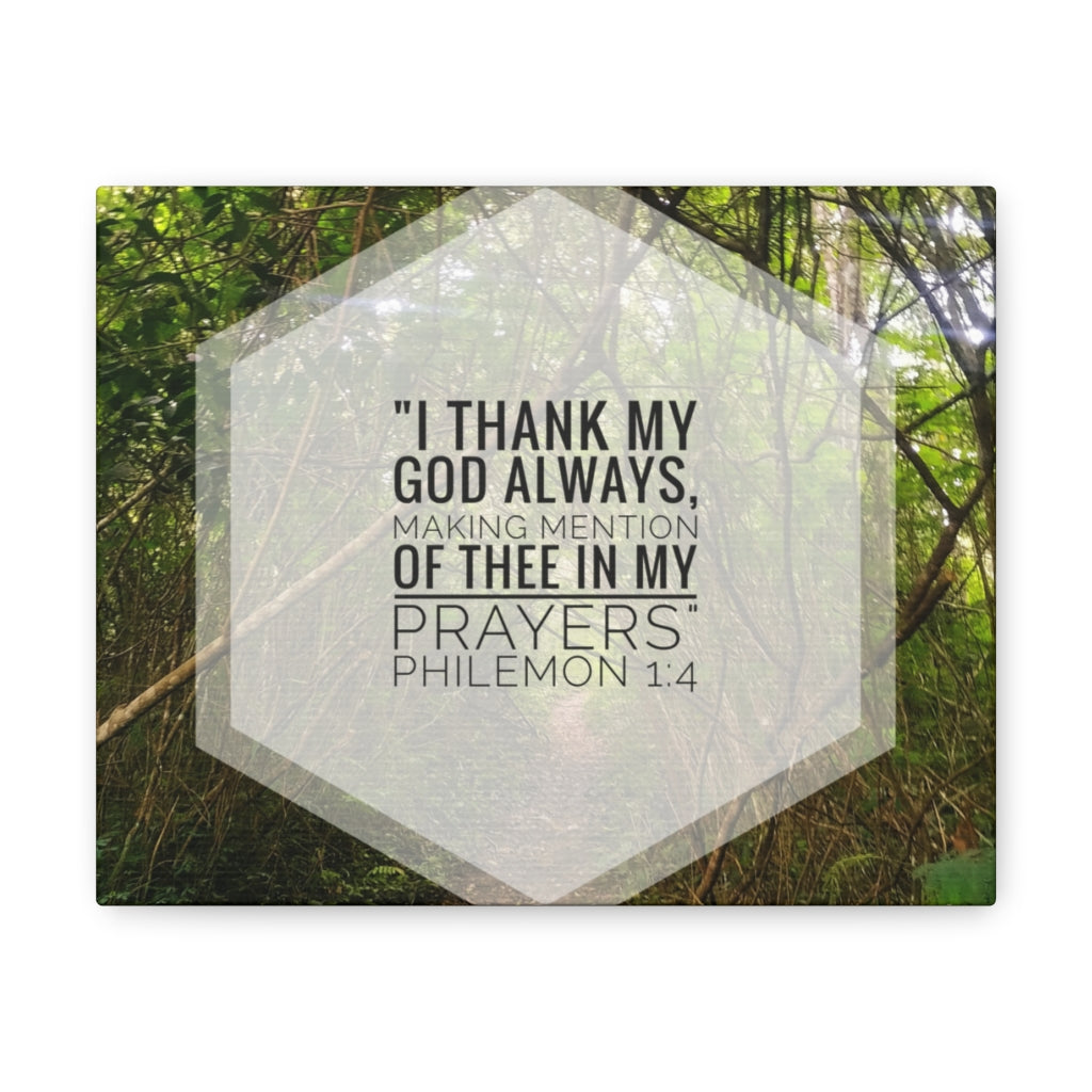 Thank My God Always Philemon 1:4 Bible Verse Canvas Christian Wall Art Ready to Hang Unframed-Express Your Love Gifts