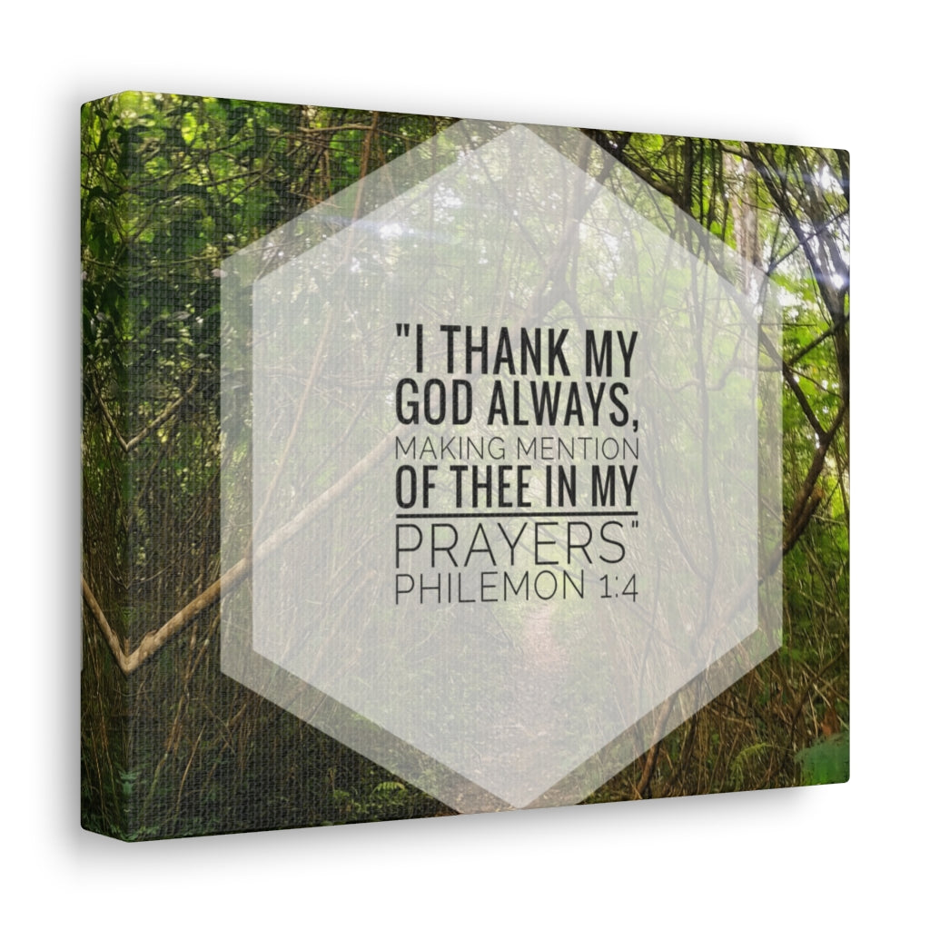Thank My God Always Philemon 1:4 Bible Verse Canvas Christian Wall Art Ready to Hang Unframed-Express Your Love Gifts