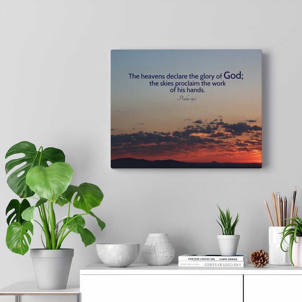 The Heavens DeclAre Psalm 19:1 Bible Verse Canvas Christian Wall Art Ready to Hang Unframed-Express Your Love Gifts