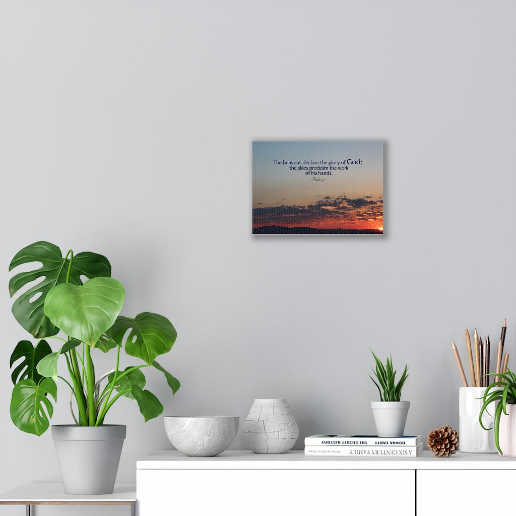 The Heavens DeclAre Psalm 19:1 Bible Verse Canvas Christian Wall Art Ready to Hang Unframed-Express Your Love Gifts