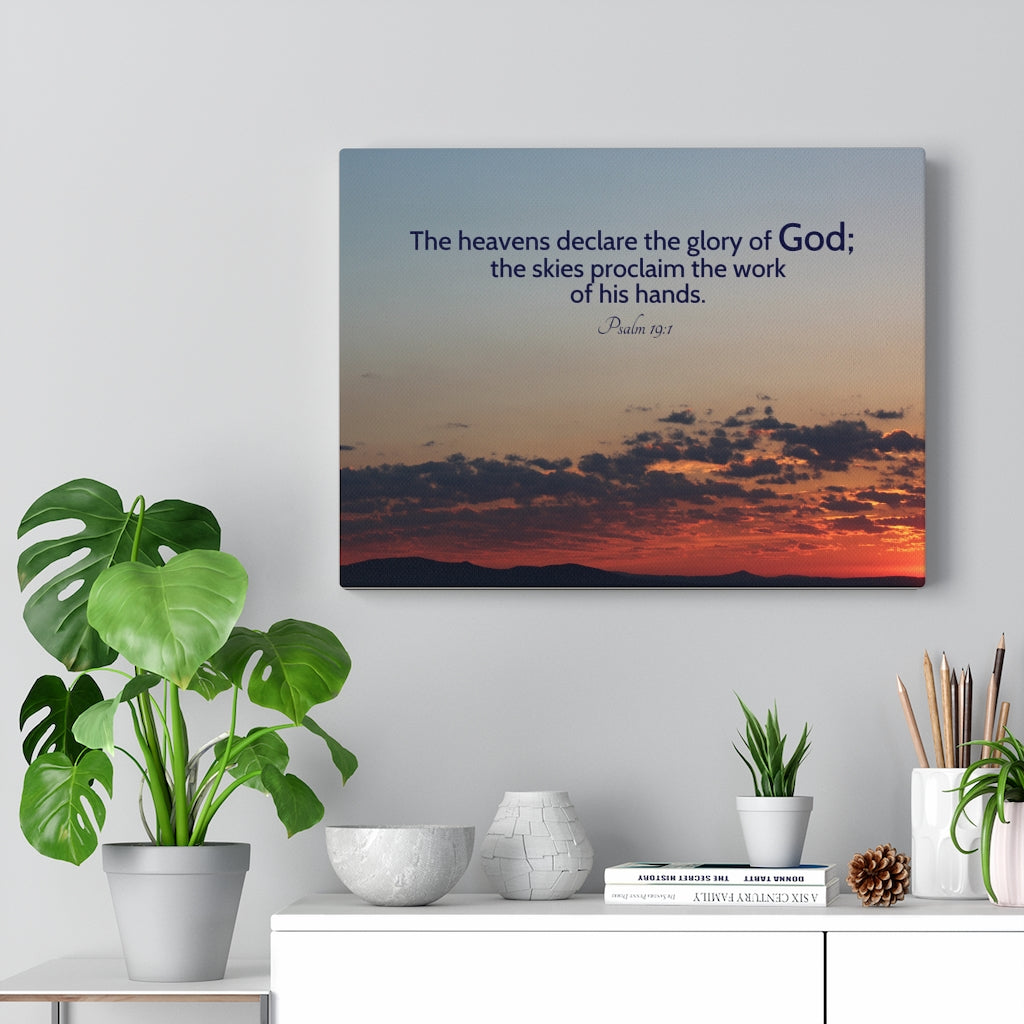 The Heavens DeclAre Psalm 19:1 Bible Verse Canvas Christian Wall Art Ready to Hang Unframed-Express Your Love Gifts