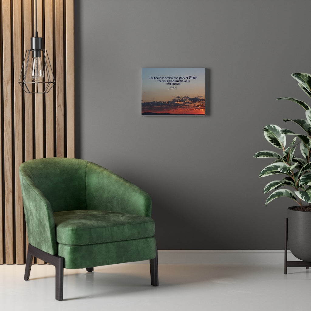 The Heavens DeclAre Psalm 19:1 Bible Verse Canvas Christian Wall Art Ready to Hang Unframed-Express Your Love Gifts
