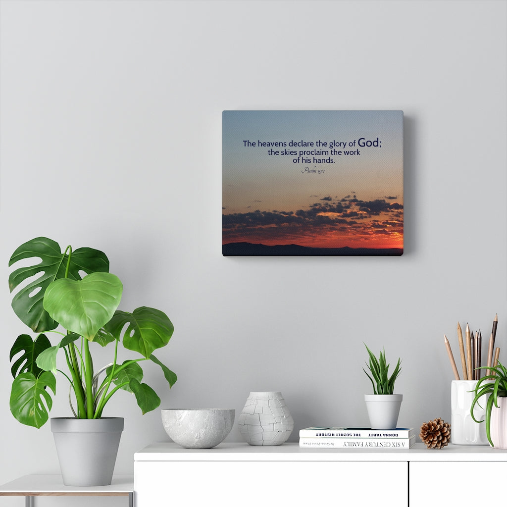 The Heavens DeclAre Psalm 19:1 Bible Verse Canvas Christian Wall Art Ready to Hang Unframed-Express Your Love Gifts