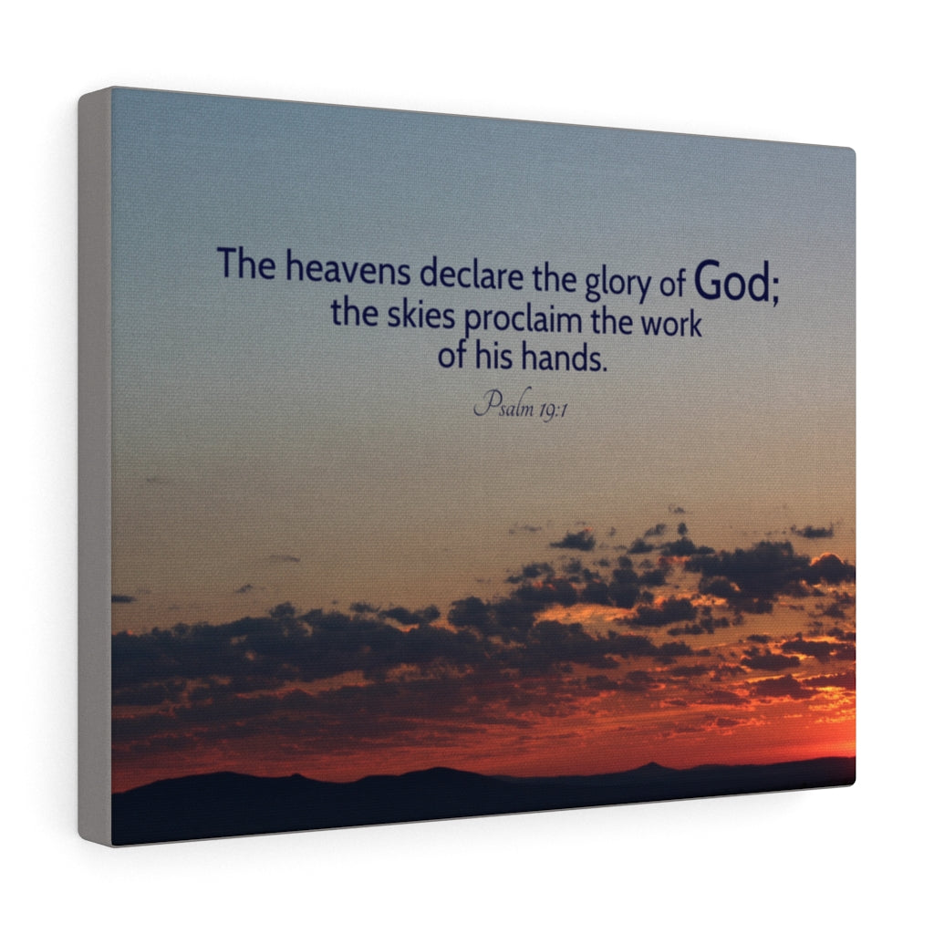 The Heavens DeclAre Psalm 19:1 Bible Verse Canvas Christian Wall Art Ready to Hang Unframed-Express Your Love Gifts