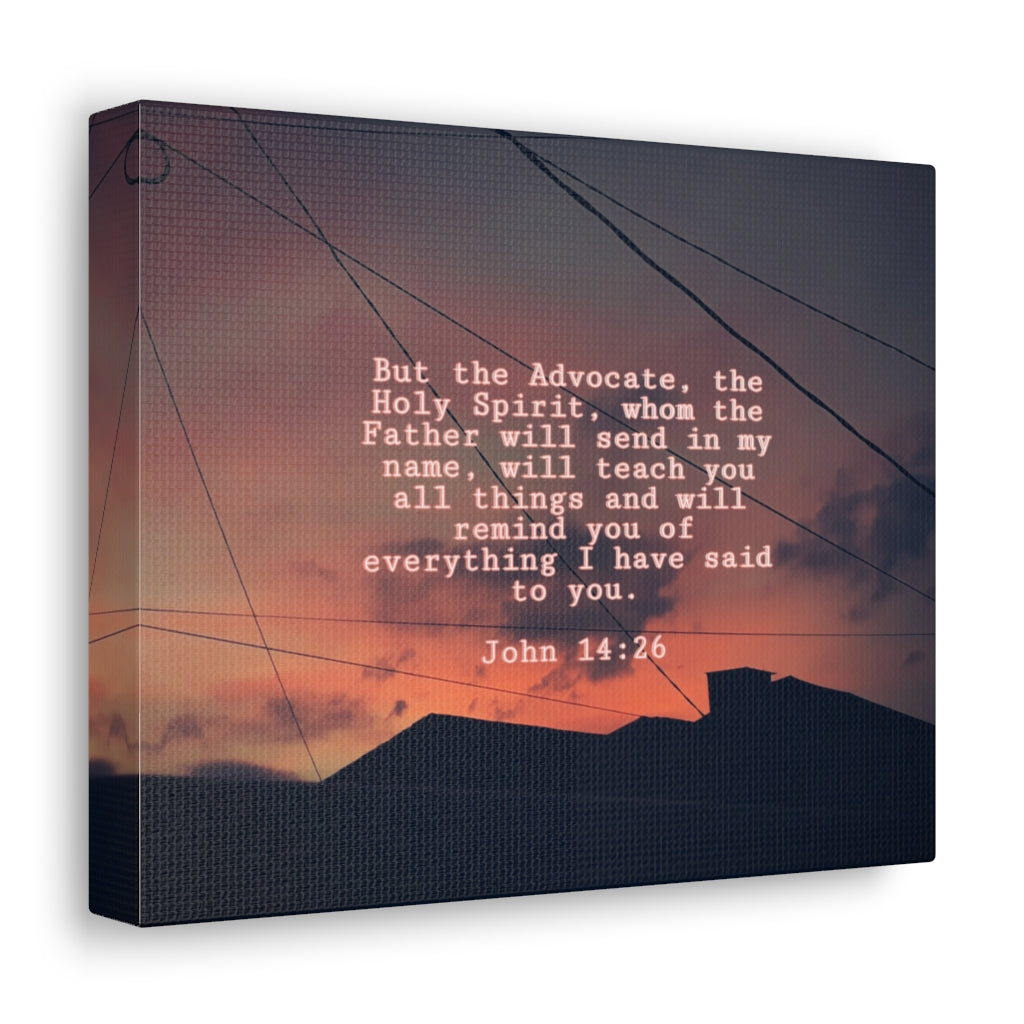 Scripture Walls The Holy Spirit John 14:26 Bible Verse Canvas Christian Wall Art Ready to Hang Unframed-Express Your Love Gifts