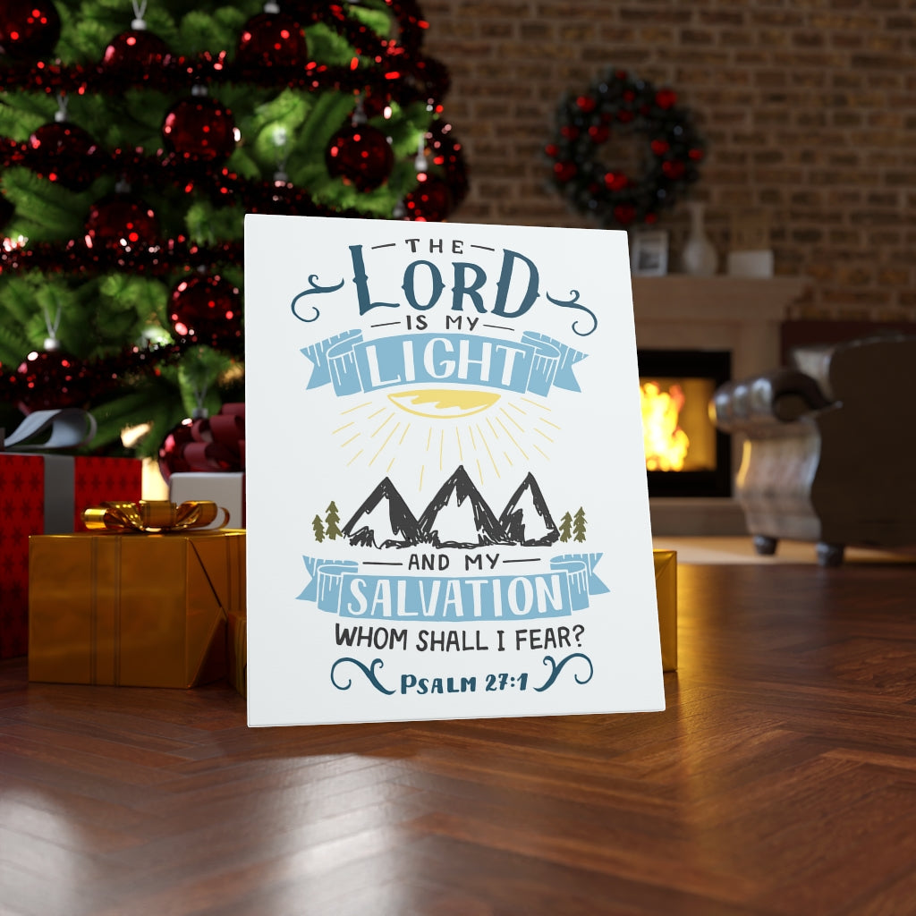 The Lord Is My Light Psalm 27:1 Bible Verse Canvas Christian Wall Art Ready to Hang Unframed-Express Your Love Gifts