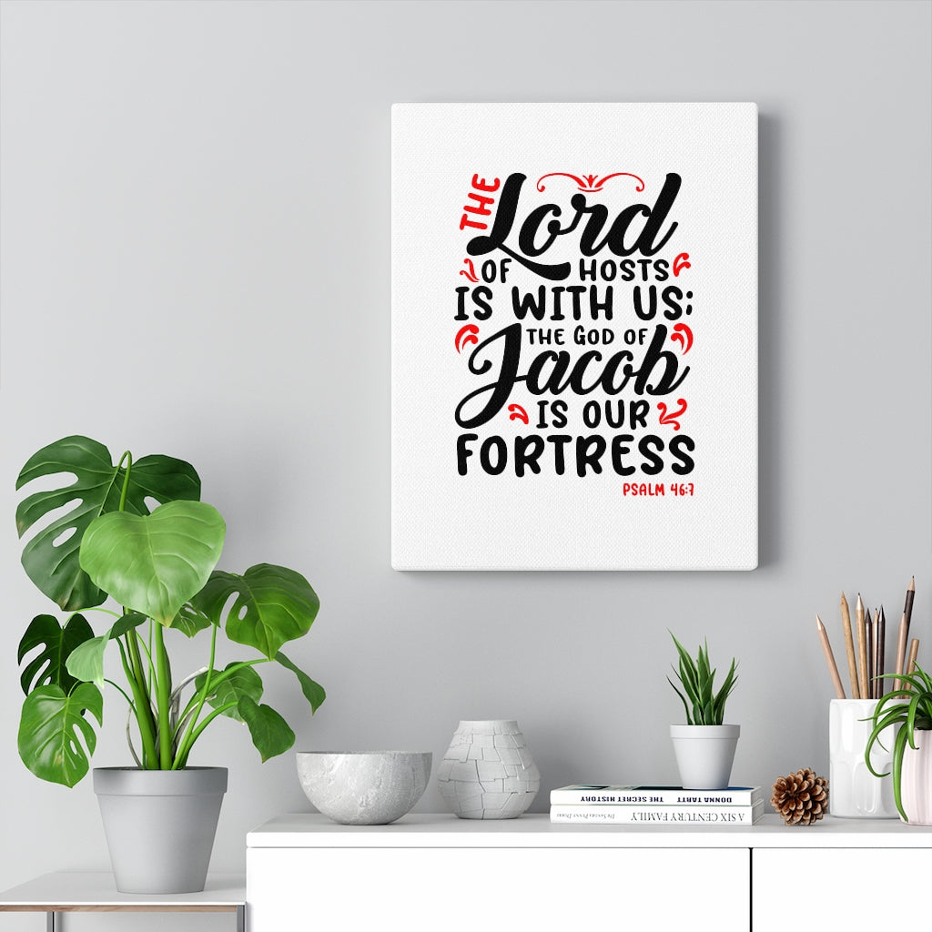 The Lord Of Hosts Psalm 46:7 Bible Verse Canvas Christian Wall Art Ready to Hang Unframed-Express Your Love Gifts