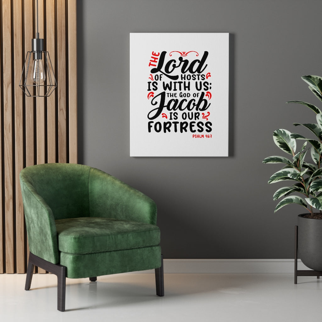 The Lord Of Hosts Psalm 46:7 Bible Verse Canvas Christian Wall Art Ready to Hang Unframed-Express Your Love Gifts