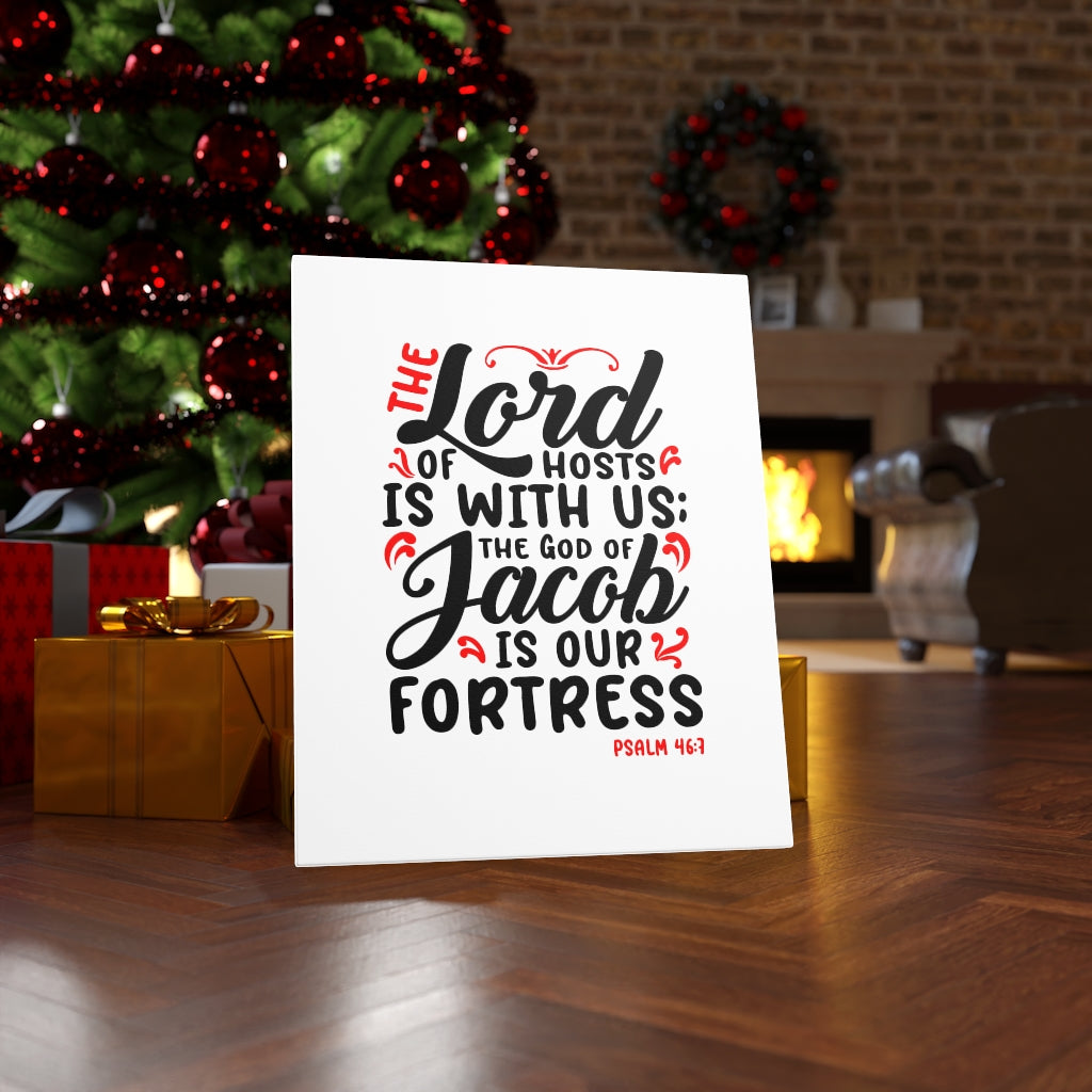 The Lord Of Hosts Psalm 46:7 Bible Verse Canvas Christian Wall Art Ready to Hang Unframed-Express Your Love Gifts