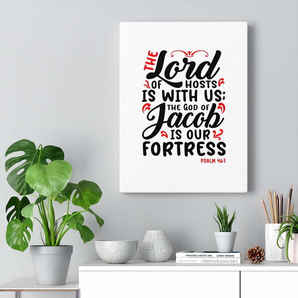 The Lord Of Hosts Psalm 46:7 Bible Verse Canvas Christian Wall Art Ready to Hang Unframed-Express Your Love Gifts