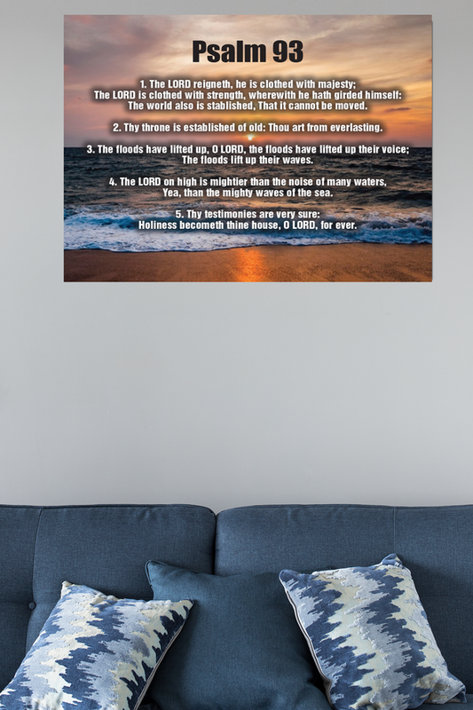 Scripture Walls The Lord Reigneth Psalm 93 Bible Verse Canvas Christian Wall Art Ready to Hang Unframed-Express Your Love Gifts