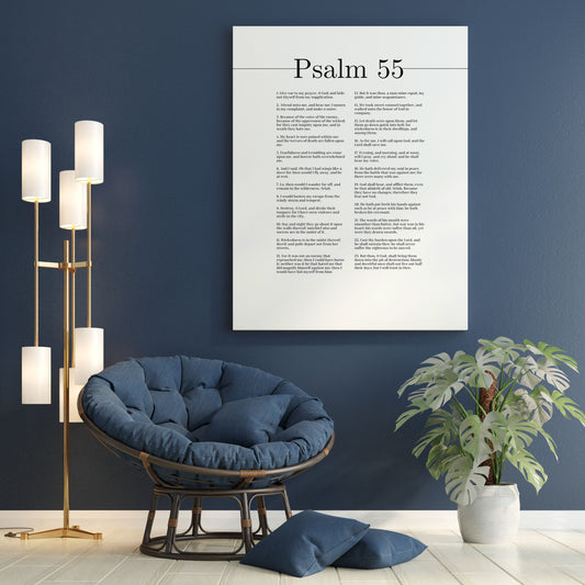 The Lord Shall Save Me Psalm 55 Bible Verse Canvas Christian Wall Art Ready to Hang Unframed-Express Your Love Gifts