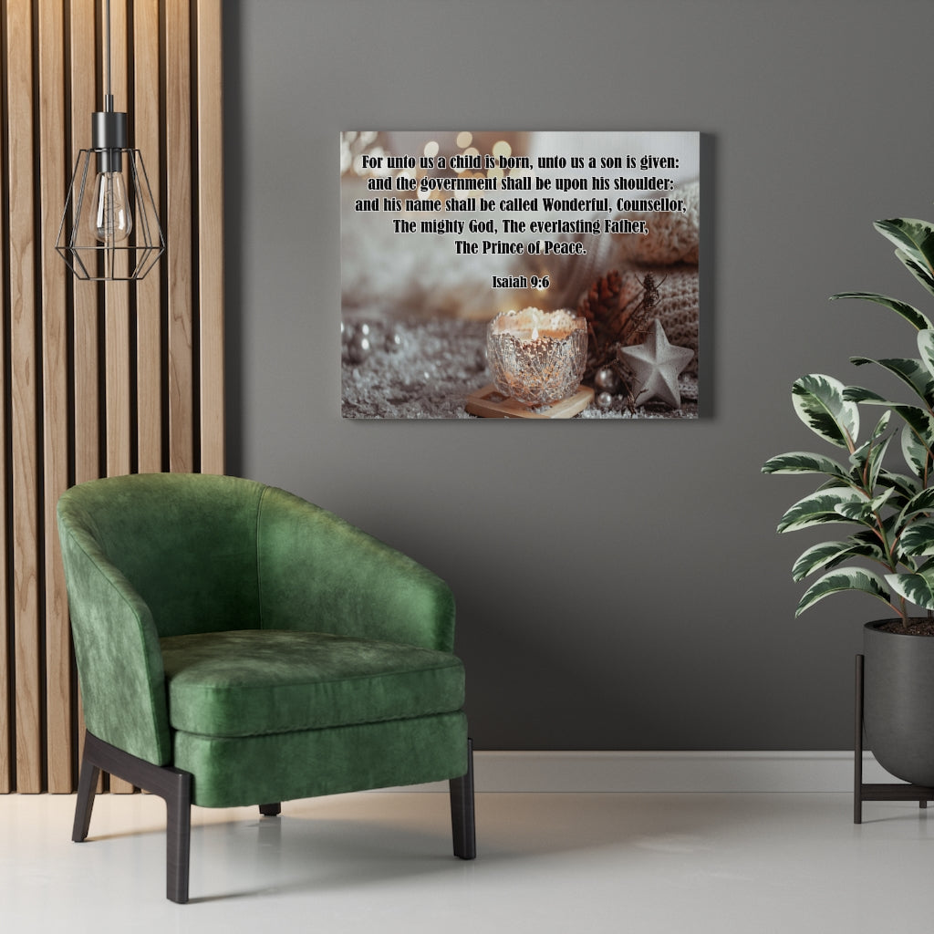 Scripture Walls The Prince of Peace Isaiah 9:6 Bible Verse Canvas Christian Wall Art Ready to Hang Unframed-Express Your Love Gifts