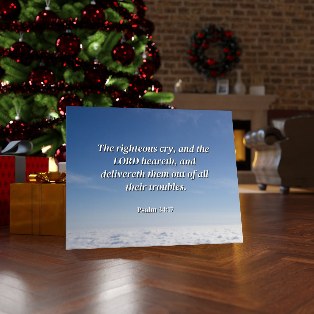 The Righteous Cry Psalm 34:17 Bible Verse Canvas Christian Wall Art Ready to Hang Unframed-Express Your Love Gifts