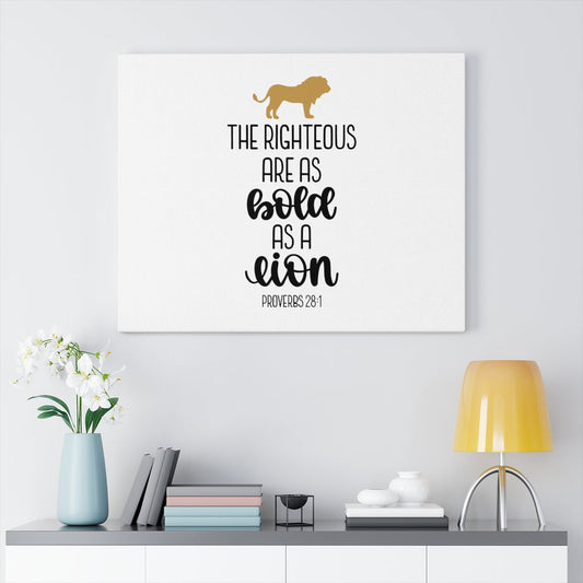 Scripture Walls The Righteous Proverbs 28:1 Bible Verse Canvas Christian Wall Art Ready to Hang Unframed-Express Your Love Gifts