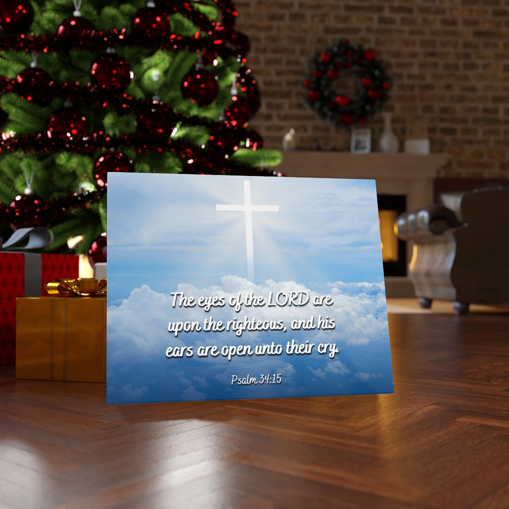 The Righteous Psalm 34:15 Bible Verse Canvas Christian Wall Art Ready to Hang Unframed-Express Your Love Gifts