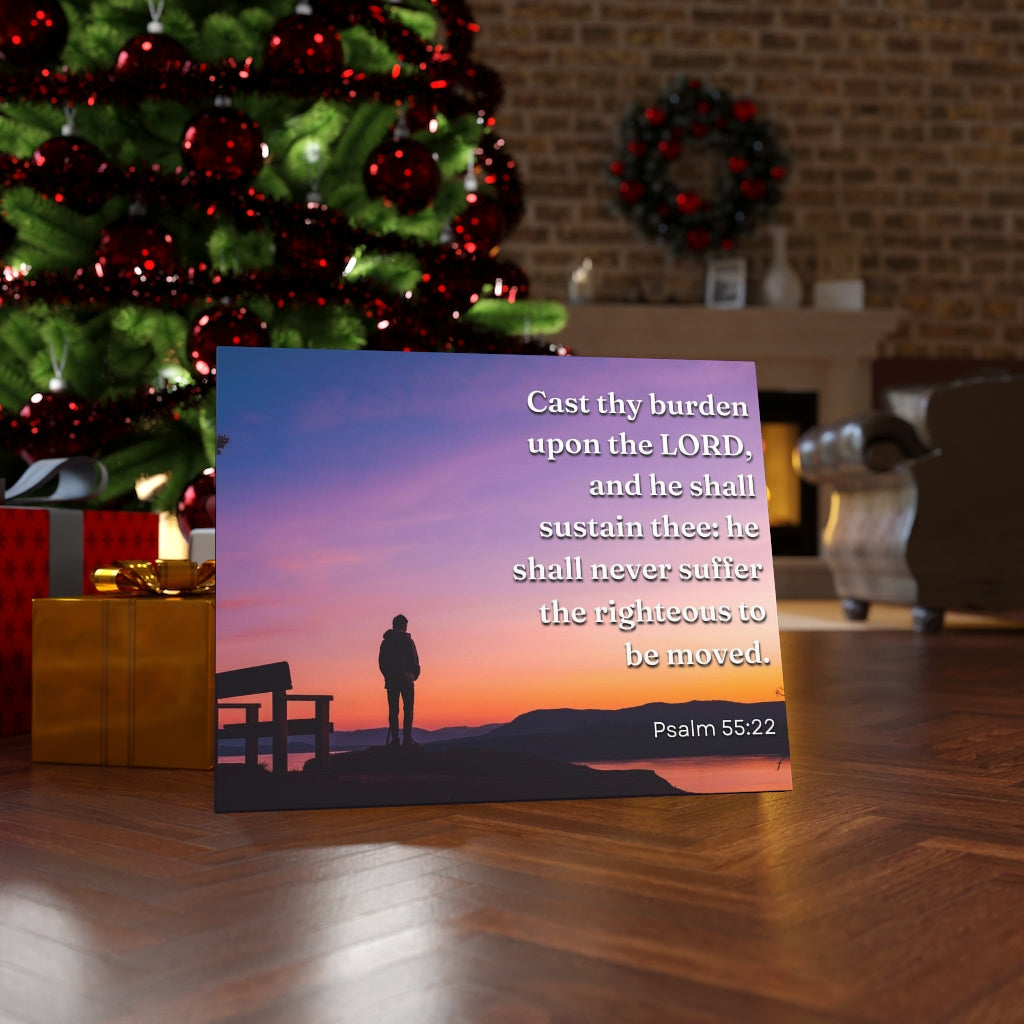 The Righteous Psalm 55:22 Bible Verse Canvas Christian Wall Art Ready to Hang Unframed-Express Your Love Gifts