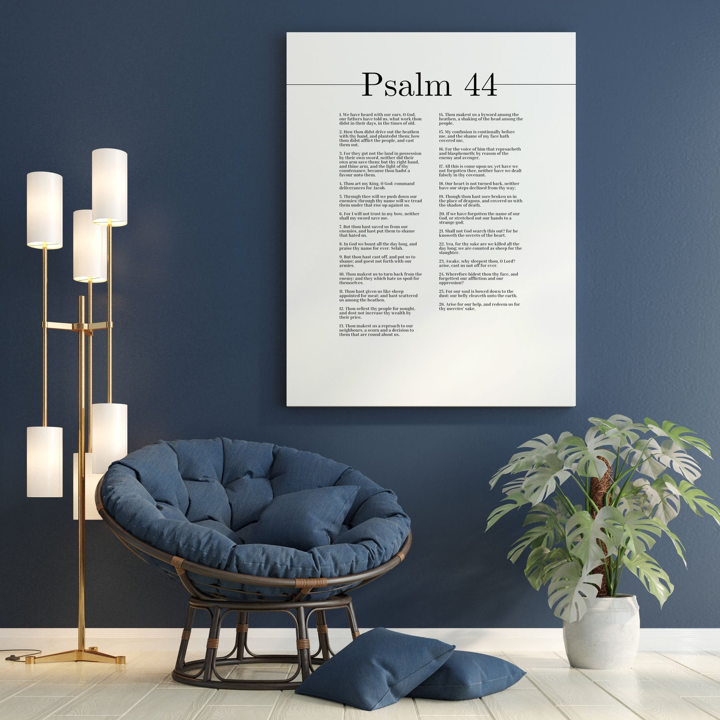 The Secrets Of The Heart Psalm 44 Bible Verse Canvas Christian Wall Art Ready to Hang Unframed-Express Your Love Gifts