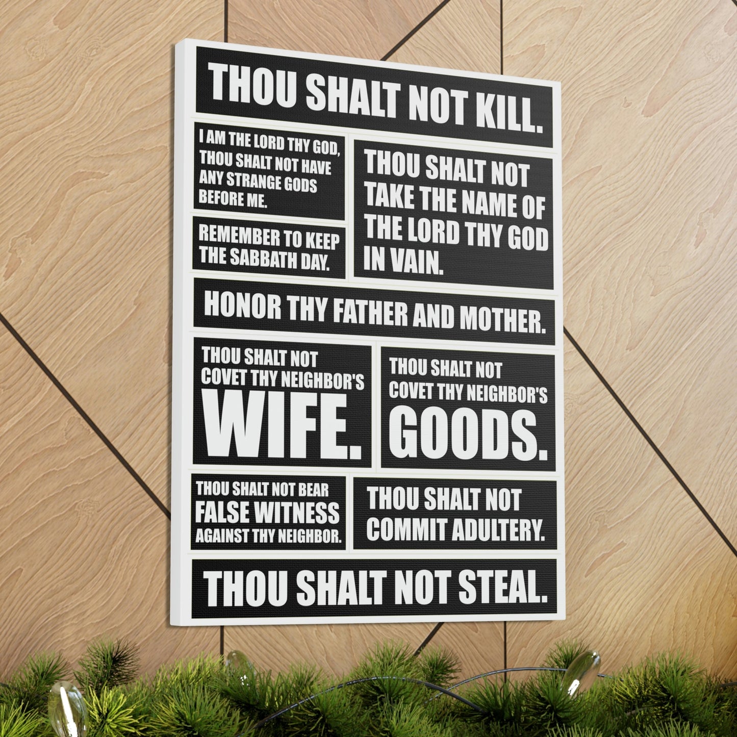 Scripture Walls The Ten Commandments Black White Christian Wall Art Print Ready to Hang Unframed-Express Your Love Gifts