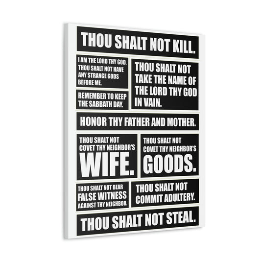 Scripture Walls The Ten Commandments Black White Christian Wall Art Print Ready to Hang Unframed-Express Your Love Gifts