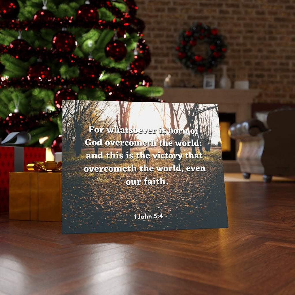 The Victory 1 John 5:4 Bible Verse Canvas Christian Wall Art Ready to Hang Unframed-Express Your Love Gifts