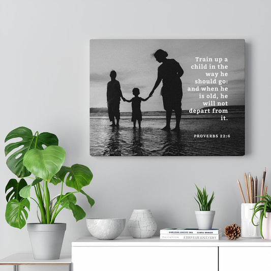 The Way Proverbs 22:6 Bible Verse Canvas Christian Wall Art Ready to Hang Unframed-Express Your Love Gifts