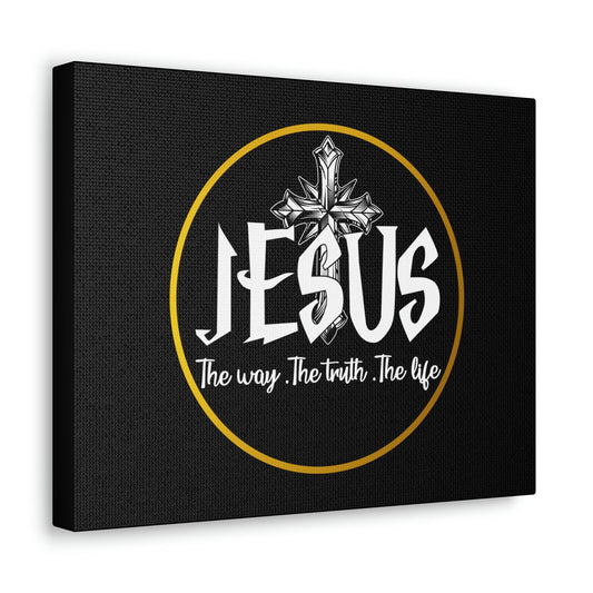 The Way, The Truth, The Life John 14:6 Black Christian Wall Art Bible Verse Print Ready to Hang Unframed-Express Your Love Gifts