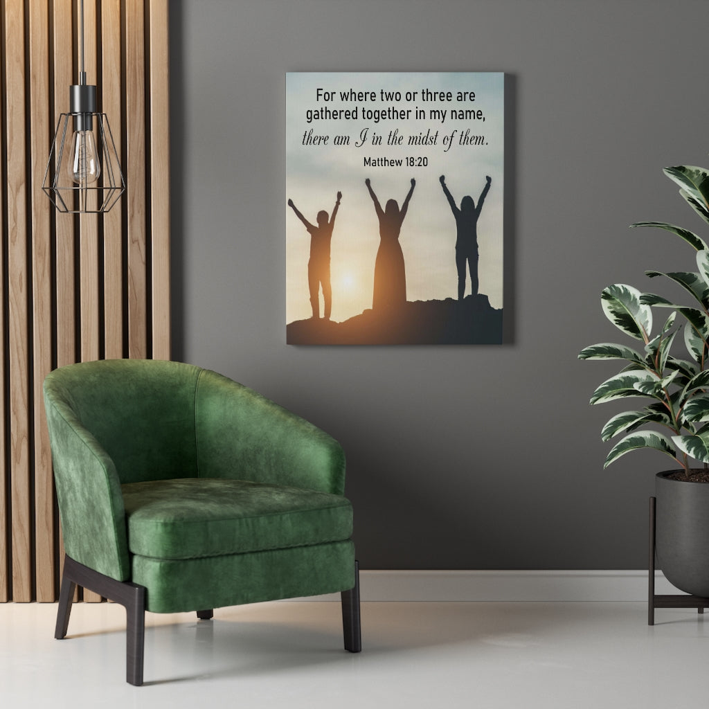 Scripture Walls There Am I in The Midst of Them Matthew 18:20 Wall Art Christian Home Decor Unframed-Express Your Love Gifts