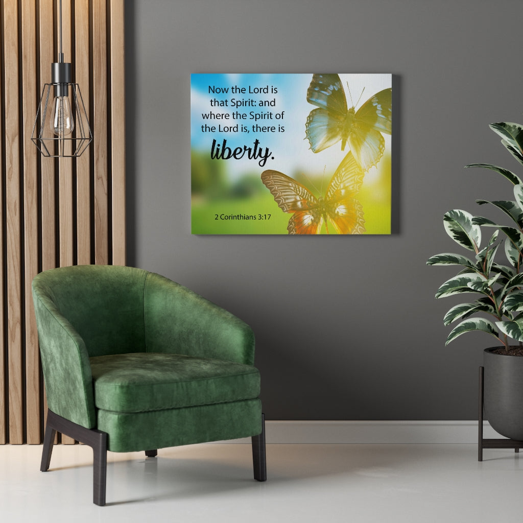 Scripture Walls There is Liberty 2 Corinthians 3:17 Bible Verse Canvas Christian Wall Art Ready to Hang Unframed-Express Your Love Gifts