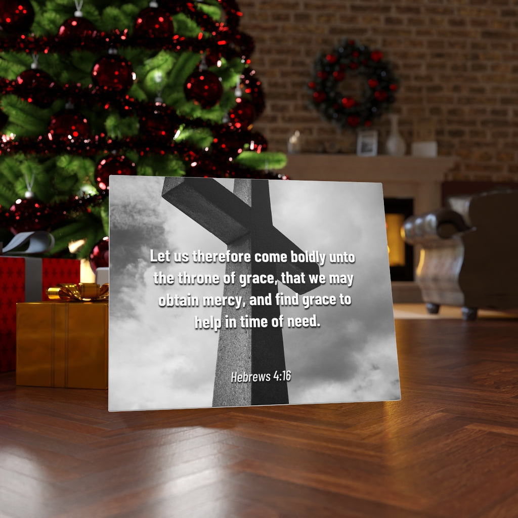 Therefore Come Boldly Hebrews 4:16 Bible Verse Canvas Christian Wall Art Ready to Hang Unframed-Express Your Love Gifts