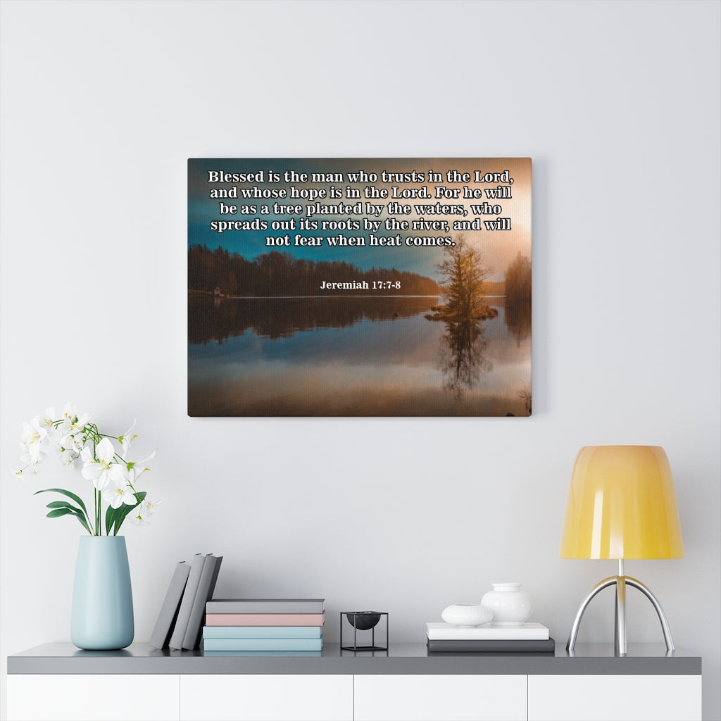 Scripture Walls They Shall Be Like A Tree Christian Jeremiah 17:7-8 Scripture Bible Verse Canvas Christian Wall Art Ready to Hang Unframed-Express Your Love Gifts