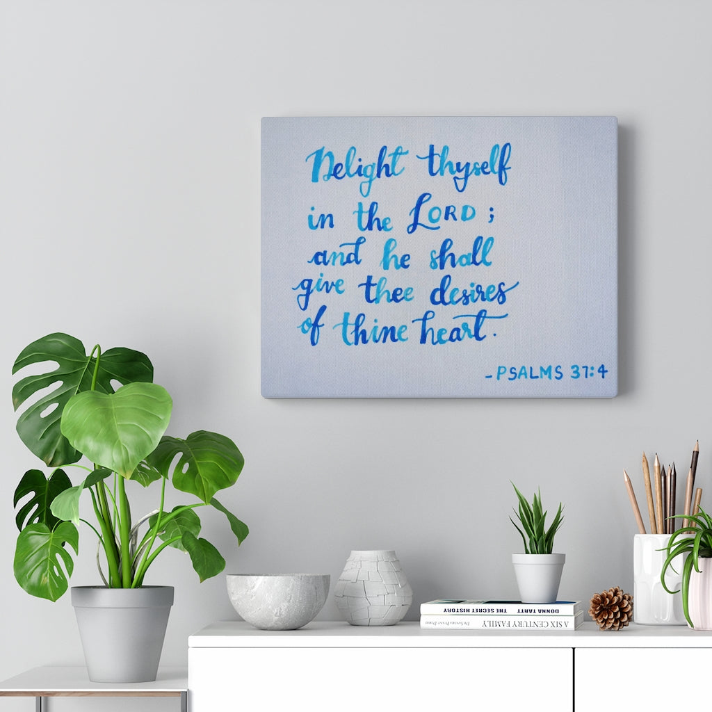 Thine Heart Psalms 37:4 Bible Verse Canvas Christian Wall Art Ready to Hang Unframed-Express Your Love Gifts