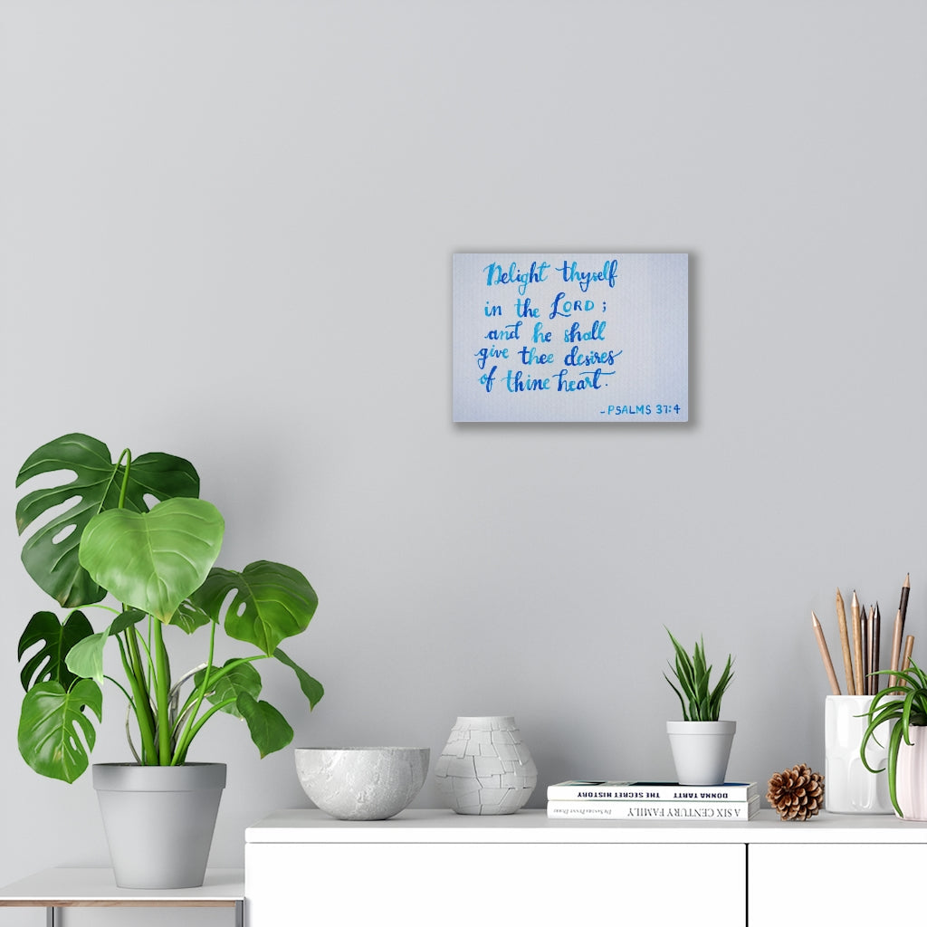 Thine Heart Psalms 37:4 Bible Verse Canvas Christian Wall Art Ready to Hang Unframed-Express Your Love Gifts