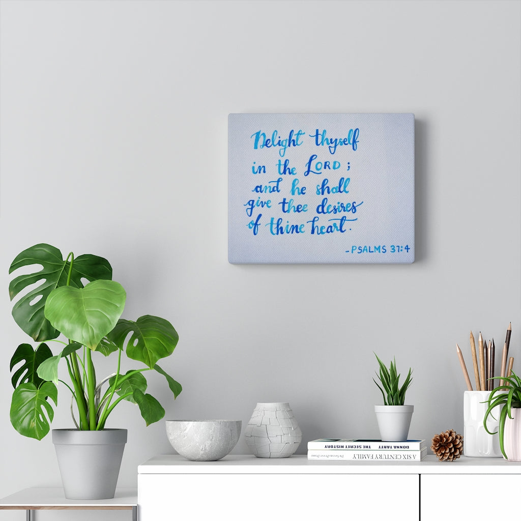 Thine Heart Psalms 37:4 Bible Verse Canvas Christian Wall Art Ready to Hang Unframed-Express Your Love Gifts