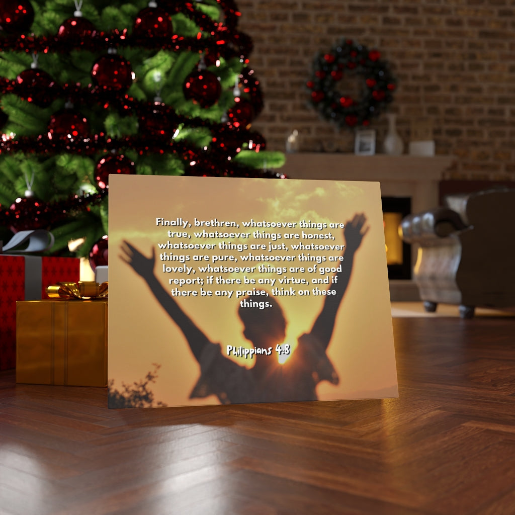 Things Are True Philippians 4:8 Bible Verse Canvas Christian Wall Art Ready to Hang Unframed-Express Your Love Gifts