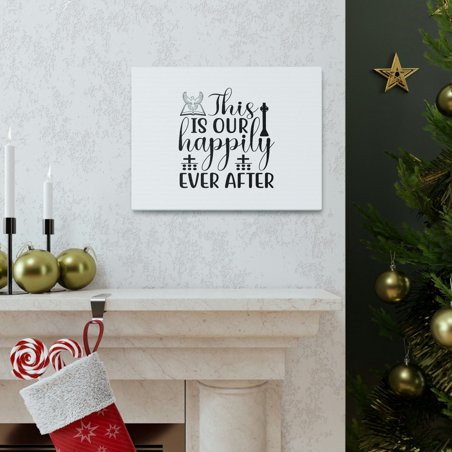 This Is Our Happily Ever After John 16:33 Christian Wall Art Bible Verse Print Ready to Hang Unframed-Express Your Love Gifts