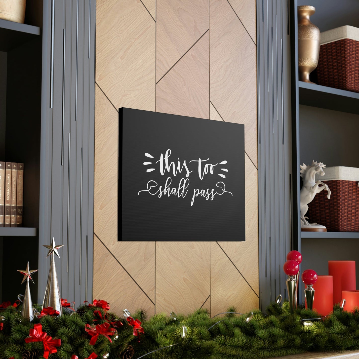 This Too Shall Pass 2 Corinthians 4:18 Black Christian Wall Art Bible Verse Print Ready to Hang Unframed-Express Your Love Gifts