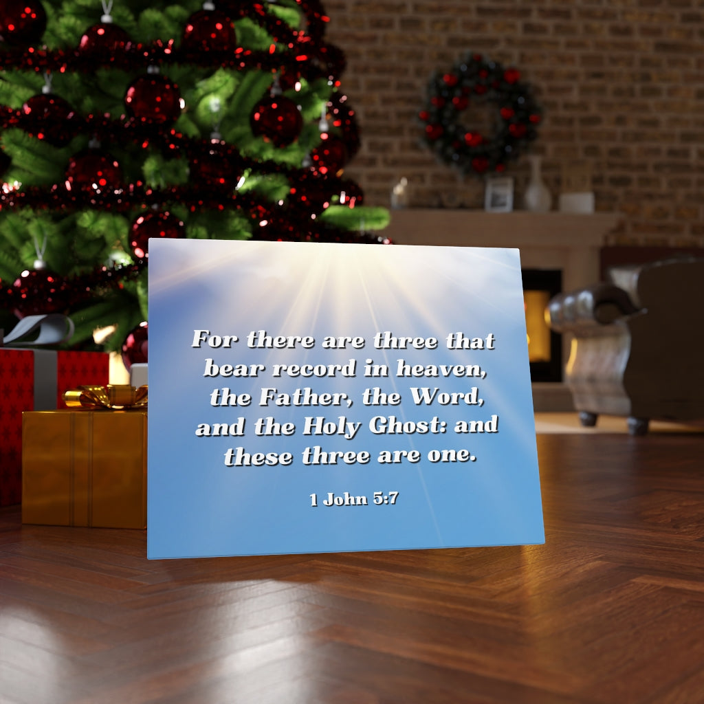 Three Are One 1 John 5:7 Bible Verse Canvas Christian Wall Art Ready to Hang Unframed-Express Your Love Gifts