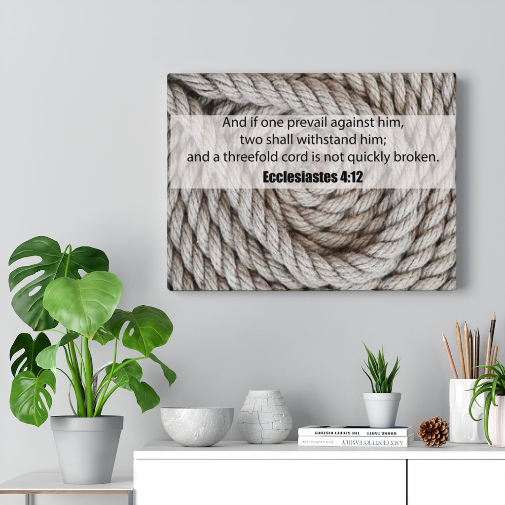 Scripture Walls Threefold Cord Ecclesiastes 4:12 Bible Verse Canvas Christian Wall Art Ready to Hang Unframed-Express Your Love Gifts